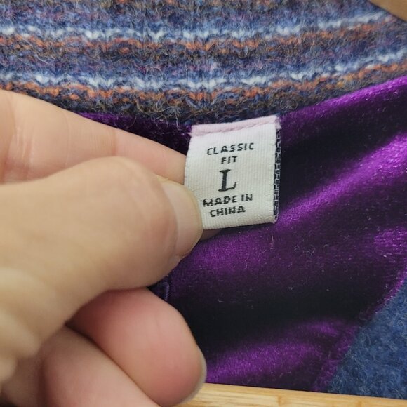 Robert Graham Women's Blue 100% Wool Classic Fit Full-Zip Cardigan Jacket Large - Picture 9 of 14